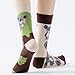 Angelteers 2 Pairs Cartoon Animal Crew Socks Fun Cotton Mid Calf Socks for Women (US, Alpha, One Size, Regular, Regular, Koala)
