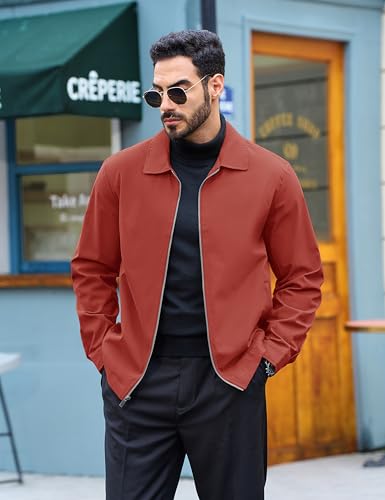 Image of TACVASEN Mens Lightweight Windbreaker Full Zip Up Laydown Collar Jackets Light Casual Coat with Zip Pockets