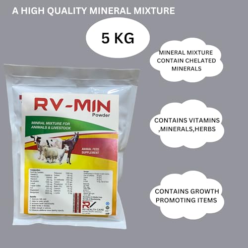 Image of Rv-Min Mmc 5 Kg, Mineral Mixture For Cow, Buffalo,Sheep,Goat And Other Diary And Farm Animals, Powder, Milk, All Life Stages