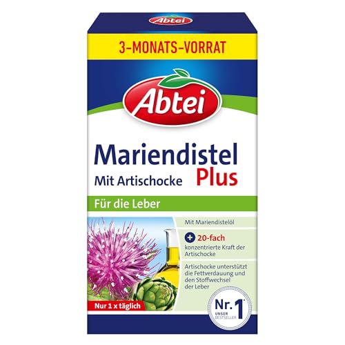 Abtei Mariendistel Plus mit Artischocke - Unterstützung der Lebergesundheit und der Fettverdauung - natürlich wirksam - 90 Kapseln