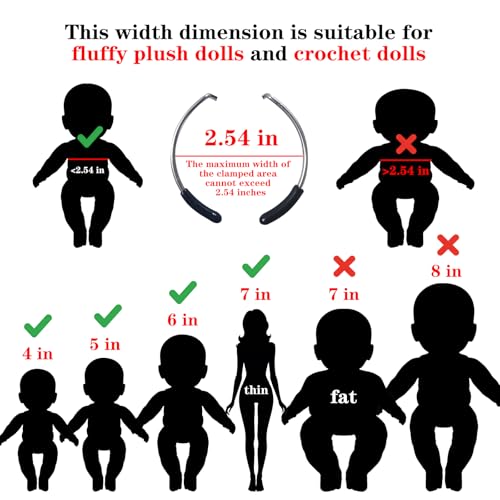 Image of 3 Pack Adjustable Doll Stand - Compatible with labubu, Display Holder for 4-7 Inches Figures, White Plastic Stand with Waist Clip, Stable Support for Collectible & Photography (Dolls Not Included)