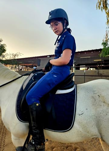 Willit WTOB0170808220YA-1 Girls Horse Riding Pants Tights Kids Equestrian Breeches Knee-Patch Youth Schooling Tights Zipper Pockets Black S thumb #5