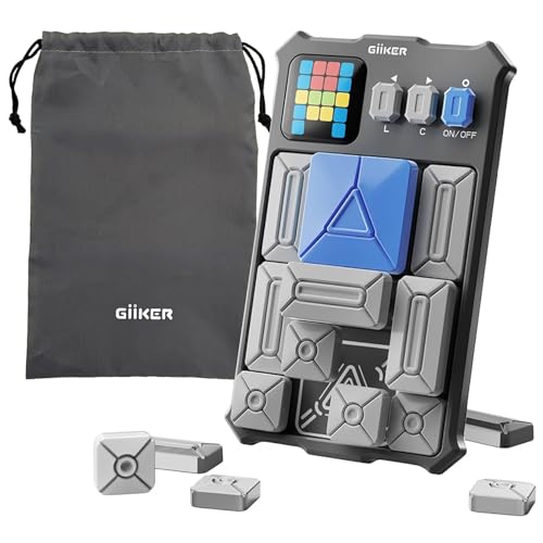 GiiKER Super Slide Puzzle-Spiele, Originales Denkspiel mit über 500 Herausforderungen, Spielzeug für Kinder und Teenager, Reisespiele, Geburtstagsgeschenke, Aktivitäten für Roadtrips (Moon Grey)