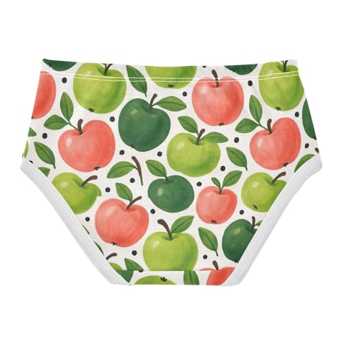 Joisal Watercolor Green Pink Apples Girls Underwear Toddler 2t Cotton Panties Little Girl Flower Kids Undies Briefs2