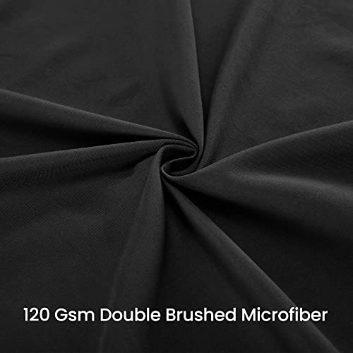 Sleep Zone Wrap Around Ruffled Bed Skirts Queen Size, Anti-Static Bedskirt Dust Ruffles With 15 Inches Tailored Drop, Easy Fit, Wrinke Free And Fade Resistant, Black, Queen #TOP4