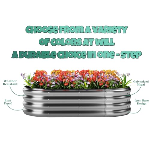 33% Off Raised Garden Bed, 4x2x1ft Galvanized Metal Planter Box