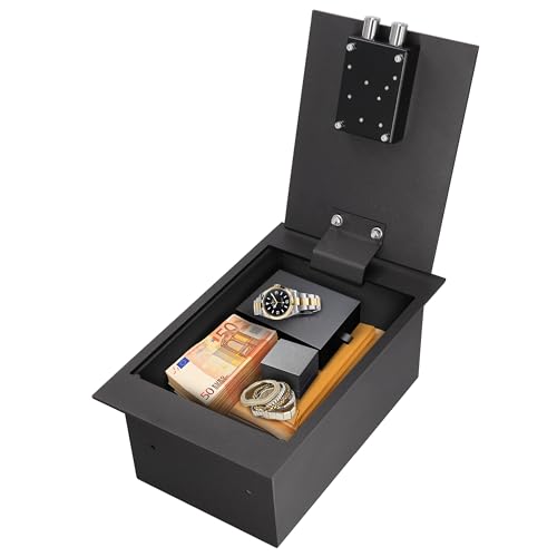 Brihard Coffre-Fort Encastrable A4 13,5L Avec Serrure À Clé, Coffre De Sol Antieffraction Caché...