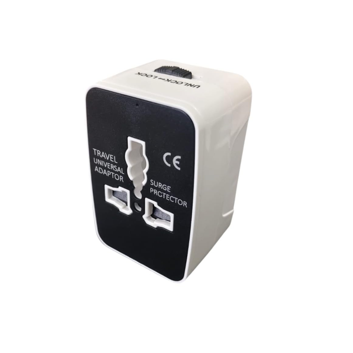 Hawk Universal Travel Adapter with Surge Protector, Black and White, Type A/C/G/I Multi-Plug, 100-240V AC, 10A Max, Model Otto (Black and White)-picture-31