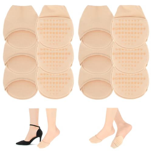 Image of YUXIANLB Ball of Foot Cushion Socks, Women's Toe Cover with Padding, Toe Topper Socks