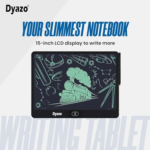 Image of LCD Re-Writing Tablet with Stylus Pen | Digital Graphic Slate for Drawing, Handwriting & Notes | Eye Safe Screen with One Touch Erase | Portable Notepad for Kids, Students and Adults (Black)