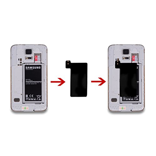 S5 SlimPWRcard - Módulo de tarjeta receptor Qi ultrafino de 0,5 mm para Samsung Galaxy S5 V compatible con la cubierta S-View, recomendado para usar con QiStone+ y WoodPuck o KoolPad, para SM-G900V, SM-G900R4, SM-G900P, SM-G900T, SM-G900A, SM-G900M, Samsung SM-G900I y otros modelos G90