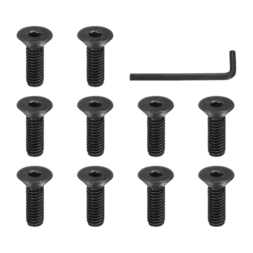 Image of PATIKIL 5/16-18 x 1 Inch Flat Head Socket Cap Screws, 10 Pcs Flat Countersunk Bolts Hex Socket Drive Machine Screws UNC Coarse Full Thread Black Oxide Grade 10.9 with Hex Spanner
