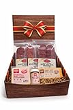 Premium Smoked Assortment | Smoked Cheese & Beef Salami Gift Box | Smokey Gouda & Vermont Sharp Cheddar, Three Smoked Beef Salamis, & Whole Grain Mustard | Ready-to-Gift