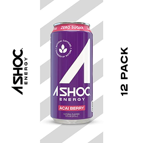 A Shoc Performance Energy Drink, Acai Berry, 16 Ounce Can, Natural Energy Blend, Bcaas, Ocean Mineral Electrolytes, And No Chemical Preservatives, 12-Pack #TOP2