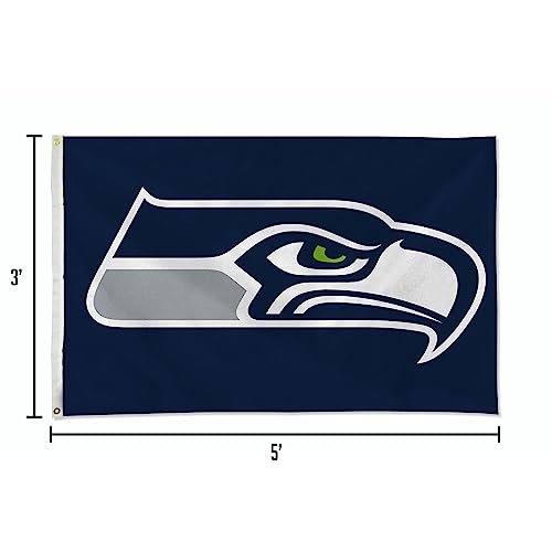 Rico Industries NFL Seattle Seahawks, 0,9 x 1,5 m, baner, jednostronna flaga z przelotkami