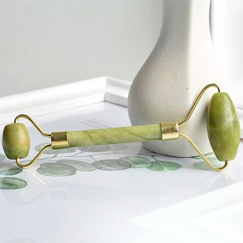 Rodillo de Masaje Facial de Cristal de Jade serpentino Natural, Herramienta de Masaje de Belleza Facial - imagen 2