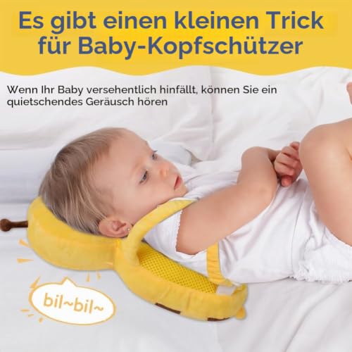 Vicloon Baby Kopfschutz Rucksack, Verstellbare Infant Sicherheit Pads, Atmungsaktive Baby Head Schutzpolster mit Knieschonern für 4-24… – Ansicht 6