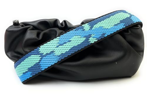 Image of Purse Strap Replacement for Crossbody Bags & Handbags | Premium Webbing with Gunmetal Black Hardware Clip-On Installation Adjustable Length Comfortable Wide Guitar Style Strap