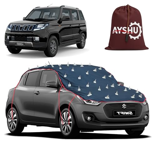 Image of AYSHU Water-Resistant Spike Car Cover for Mahindra TUV300 - Protects from Dogs, Monkeys, Dust, Sunlight & UV - Full Roof Universal Fit