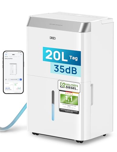 Dreo Luftentfeuchter elektrisch, App & WLAN, 20L/24h,...