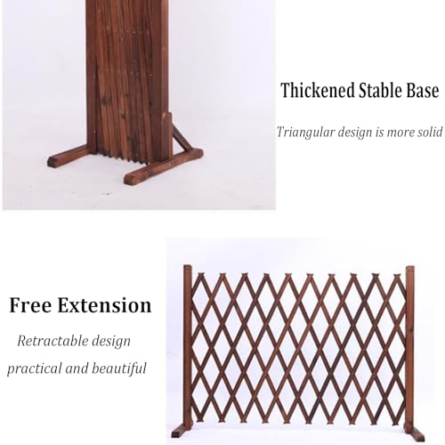 Clôture extensible en bois rétractable et autoportante pour jardin - 2