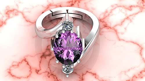 Bague améthyste violette réglable Mtrolls : finis les problèmes de taille de doigt - 3