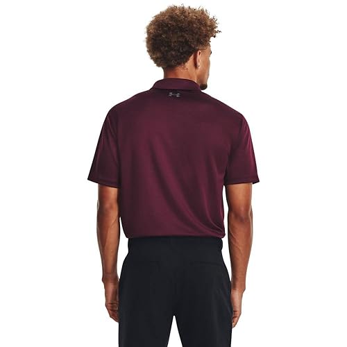 Under Armour Men's Tech Golf Polo, (601) Dark Maroon / / Pitch Gray, X-Small 2