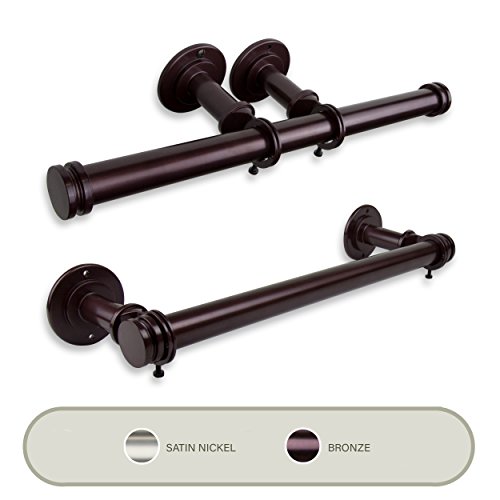 Rod Desyne TP02-09 Double Toilet Paper Holder/Closet and Ceiling Rod, Bronze
