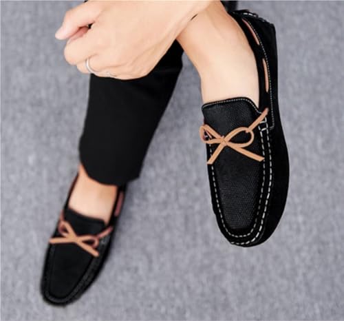 Mens Loafers Shoe Stitching Detailed Round Toe Suede Vamp Slip Resistant Comfortable Fashion Casual Slip-ons3