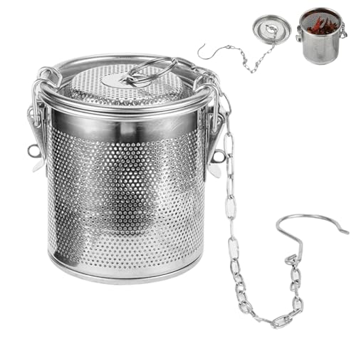 BaZuyunMd 1 Stück Gewürzsieb Gewürzsieb Zum Mitkochen Gewürzkugel Gewürzkugel Zum Kochen Geeignet zum Schmoren von Fleisch Zubereiten von Suppen und Aufbrühen von Tee Edelstahl Silber