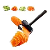 HYMC 1 pcs Carrot Curler and Peeler, Black Carrot Spiral Shred Slicer Root Vegetables Fruits Slicer Sharpener Garnishing Tool