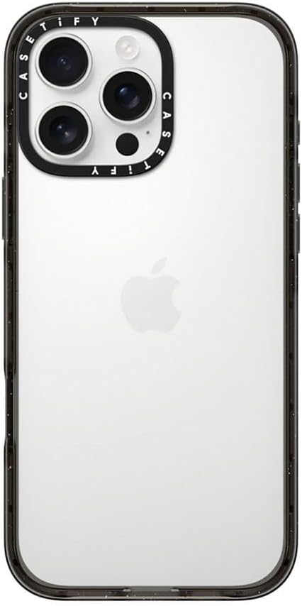 CASETiFY Impact Case for iPhone 16 Pro Max [Slim / 8.2 ft. 4X Military Grade Drop Protection/Wireless Charging Compatible] - Clear Black Clear Black 16 Pro Max (6.9")