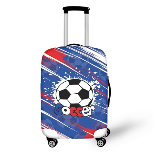 Football Print Luggage Protector Thickening Blue Luggage Covers for Suitcase With Bottom Zipper Suitable for 18-32 Inch Suitcases with Wheels Is Travel Essentials