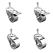 Semi Steel Cast Iron Swivel Threaded Stem Caster Set of 4-3" x 1.25" Silver Wheels and 3/8" Stems - Includes 2 with Total Locking Brake - 1200 lbs Total Capacity - Service Caster Brand