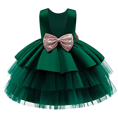 EIAY Shop 1-10 Years Baby Girl Big Bowknot Sequins Wedding Ball Gown Girls Pageant Dress Toddler Formal Dresses Green 2-3T