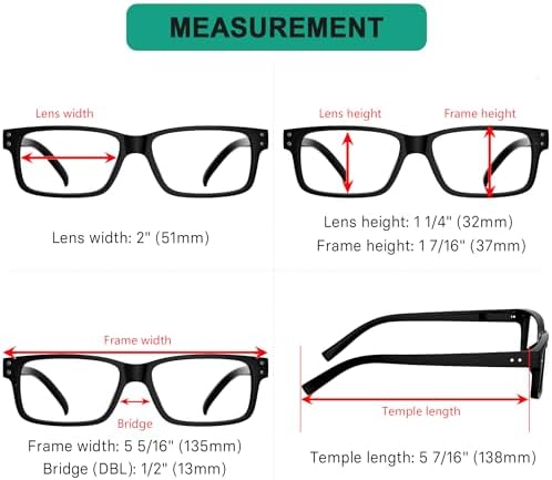 Eyekepper 5 Pack Reading Glasses for Men Spring Hinges Classic Readers Black Frame +1.50 - 4
