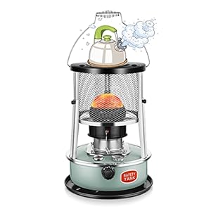 Draagbare kerosinekachel, outdoor, campingfornuis, rookvrij, indoor kerosine-convectieverwarming, oliebrander voor verwarming, kokend water, koken, 360° omgevingsverwarming, niet-elektrische