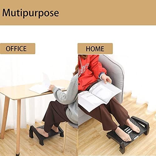 Image of Foot Rest for Under Desk at Work - Ergonomic Foot Stools for Under Office Desk - Rocking Footrest with Roller Massager - Leg Rest for Chair, Computer Gaming - Promote Leg Circulation (Style 3, Black)