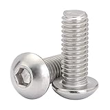 3/8-16 x 3/4' Button Head Socket Cap Screws, 304 Stainless Steel 18-8, Bright Finish, Fully...