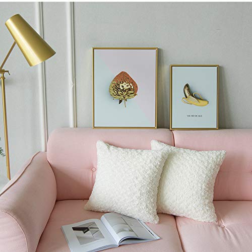 Lananas Luxury Soft Plush Faux Fur Throw Pillow Covers For Couch Decorative Mongolian Fur Throw Pillow Covers Pack Of 2 (18"X 18", Pearl White) #TOP4