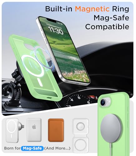 Image of Magnetic Compatible with iPhone 17e Case & iPhone 16e Case,[Built-in Invisible Kickstand][Compatible with MagSafe][Military Grade Shockproof] Slim Translucent Matte Case for iPhone 16e /17e 6.1 inch