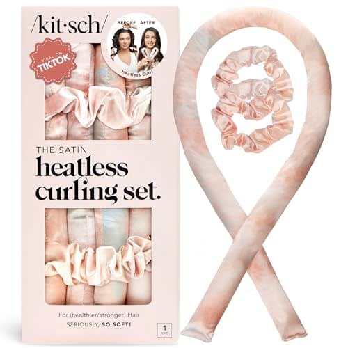 Kitsch Satin Heatless Curling Set &ndash; Heatless Curls Overnight with