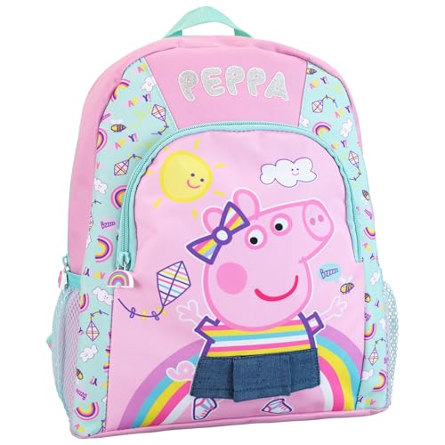 Peppa Pig Sac à dos Sac arc-en-ciel | Sac à dos d'école pour fille | Sacs à dos pour enfants | Taille rose