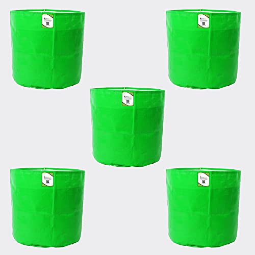 ORGANIC BAZAR Premium HDPE 15×15 Grow Bags for Home, Terrace, & Kitchen Gardening | Plants Bags for Vegetables, & Flowers | Round Green Planter | 260 GSM Growing Bags (Pack of 5) ORGANIC BAZAR Premium HDPE 15×15 Grow Bags for Home, Terrace, & Kitchen Gardening | Plants Bags for Vegetables, & Flowers | Round Green Planter | 260 GSM Growing Bags (Pack of 5)