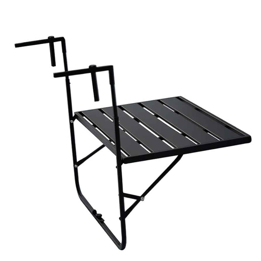 Tavolo Da Balcone Sospeso Regolabile - Pieghevole, Per Esterni E Interni, Nero - Foto 2