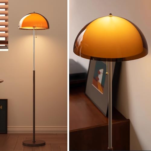 OROILUPU Mushroom Floor Lamp 63' H Orange Floor Lamp for Living Room with Gradient...