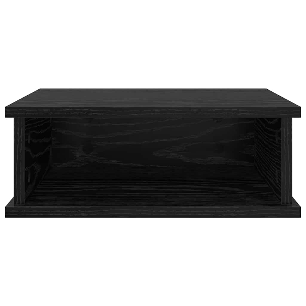 Comodino rovere nero in legno ingegnerizzato 40 x 31 x 15 cm con ampio spazio, cassetto e ripiano salvaspazio per camera da letto soggiorno ufficio moderno