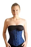 Corset Vogue Blue Lace Over Lay Steel Boned Under Bust Corset/Waist Shaper for Woman (28)