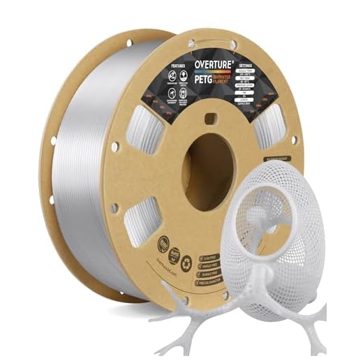 OVERTURE Transparent Filament Clear PETG Filament 1.75mm, PETG Transparent 3D Printer Consumables, 1kg Filament (2.2lbs), Dimensional Accuracy Probability +/- 0.02 mm,Transparent