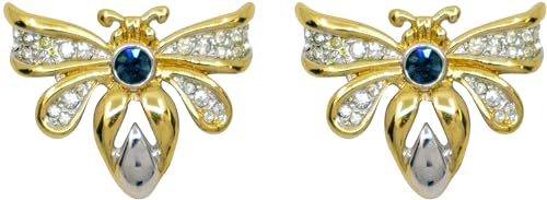 Image of Set of 2 Brooch Lapel Pins With Rhinestones